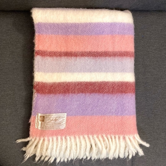 Vtg 1970s BRITA SEPPA Finland RIIKKA Wool Travel Blanket Scarf Shawl Wrap Throw - Picture 1 of 7